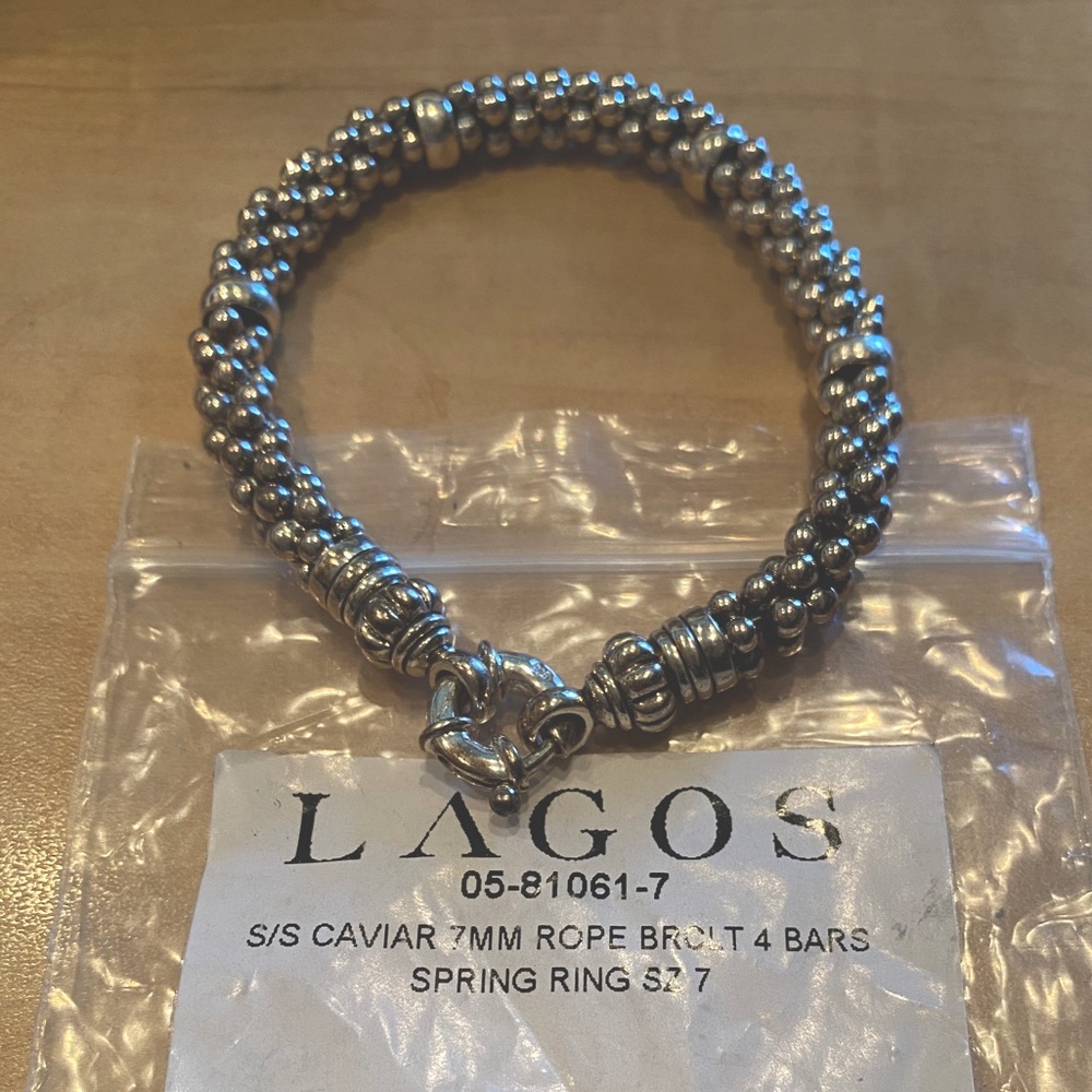 Lagos S/S caviar 7MM rope bracelet